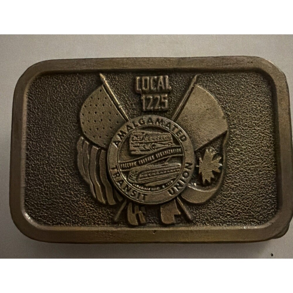 Amalgamated Transit Union Local 1225 brass belt buckle